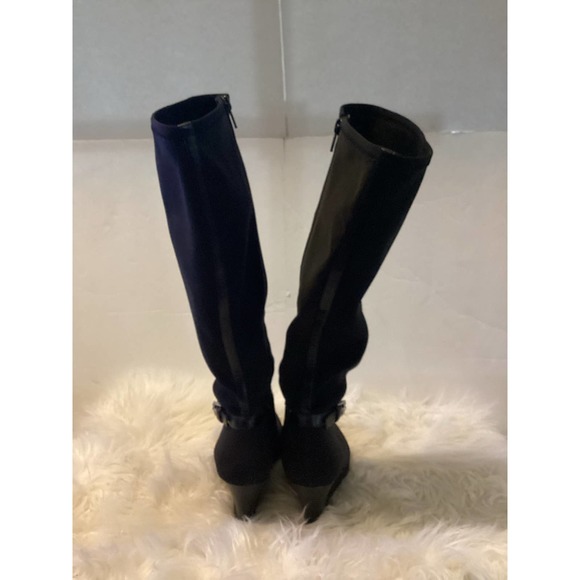 Lauren Ralph Lauren Tula Knee High Wedge Black Boots Women Size 7.5B - Picture 3 of 5